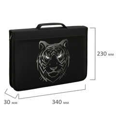 Папка на молнии BRAUBERG А4 с ручкой, с органайзером, 1 отделение, &laquo;Tiger&raquo;, 271449