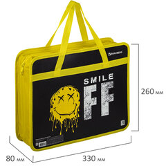 Папка на молнии с ручками BRAUBERG А4, 1 отделение, пластик, 80 мм, &laquo;OFF&raquo;, 271465