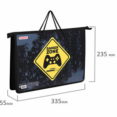 Папка на молнии с ручками ПИФАГОР А4, 1 отделение, пластик, ручки-шнурок, &laquo;Game Zone&raquo;, 271470