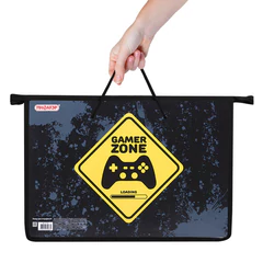 Папка на молнии с ручками ПИФАГОР А4, 1 отделение, пластик, ручки-шнурок, &laquo;Game Zone&raquo;, 271470