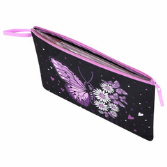 Папка для тетрадей BRAUBERG А4, 1 отделение, полиэстер, на молнии, с ручкой, &laquo;Flower butterfly&raquo;, 271475