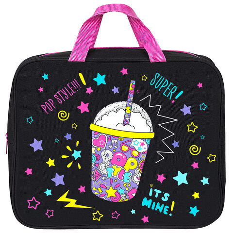 Папка на молнии с ручками BRAUBERG А4, 1 отделение, полиэстер, 80 мм, "Pop style", 271480 - фото 2