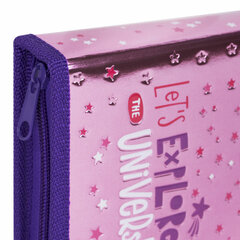 Пенал ЮНЛАНДИЯ, 1 отделение, металлизированный картон, конгрев, 19&times;11 см, &laquo;Moon Explorer&raquo;, 271507