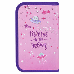 Пенал ЮНЛАНДИЯ, 1 отделение, металлизированный картон, конгрев, 19&times;11 см, &laquo;Moon Explorer&raquo;, 271507