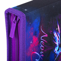 Пенал BRAUBERG с наполнением, 1 отделение, 1 откидная планка, 24 предмета, 21&times;14 см, &laquo;Neon cat&raquo;, 271523