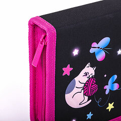 Пенал BRAUBERG с наполнением, 1 отделение, 1 откидная планка, 24 предмета, 21&times;14 см, &laquo;Cats first&raquo;, 271525