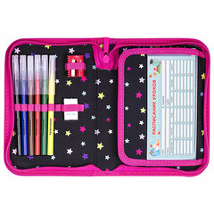 Пенал BRAUBERG с наполнением, 1 отделение, 1 откидная планка, 24 предмета, 21&times;14 см, &laquo;Cats first&raquo;, 271525