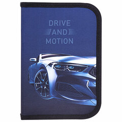 Пенал BRAUBERG с наполнением, 1 отделение, 1 откидная планка, 24 предмета, 21&times;14 см, &laquo;Sport car&raquo;, 271527