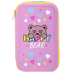 Пенал ПИФАГОР, 3 отделения, ламинированный картон, 19х11 см, "Bear Hugs", 271544