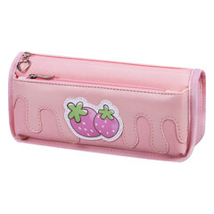 Пенал мягкий ЮНЛАНДИЯ, 2 отделения, полиэстер, "Strawberry shortcake", розовый, 21х9х6 см, 271577