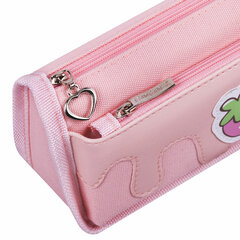 Пенал мягкий ЮНЛАНДИЯ, 2 отделения, полиэстер, &laquo;Strawberry shortcake&raquo;, розовый, 21&times;9&times;6 см, 271577