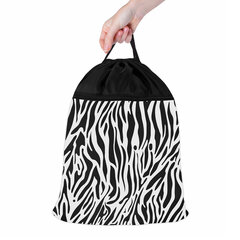 Мешок для обуви BRAUBERG БОЛЬШОЙ, с ручкой, карман на молнии, сетка, 49&times;41 см, &laquo;Zebra&raquo;, 271611