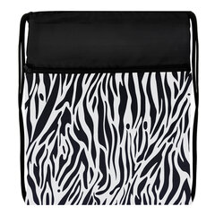 Мешок для обуви BRAUBERG БОЛЬШОЙ, с ручкой, карман на молнии, сетка, 49&times;41 см, &laquo;Zebra&raquo;, 271611