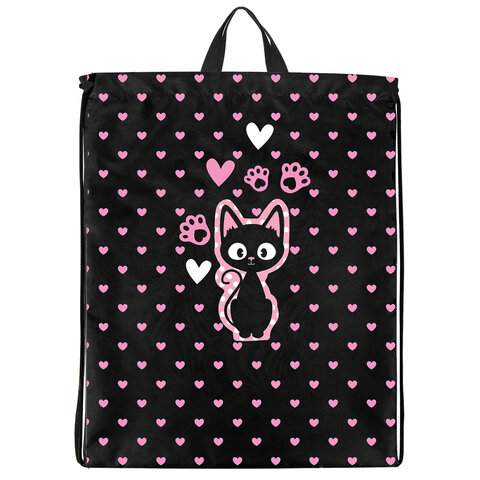 Мешок для обуви BRAUBERG KIDS, с петлей, 42х34 см, "Amazed cat", 271629