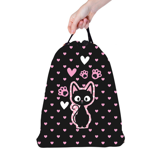 Мешок для обуви BRAUBERG KIDS, с петлей, 42х34 см, "Amazed cat", 271629