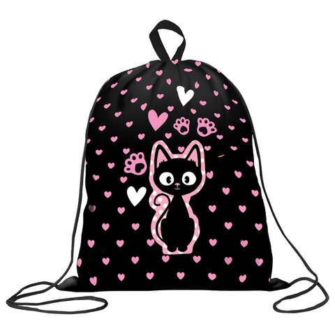 Мешок для обуви BRAUBERG KIDS, с петлей, 42х34 см, "Amazed cat", 271629