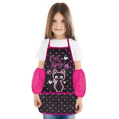 Фартук с нарукавниками для уроков труда BRAUBERG KIDS, 45&times;54 см, 2 кармана, &laquo;Amazed cat&raquo;, 271638