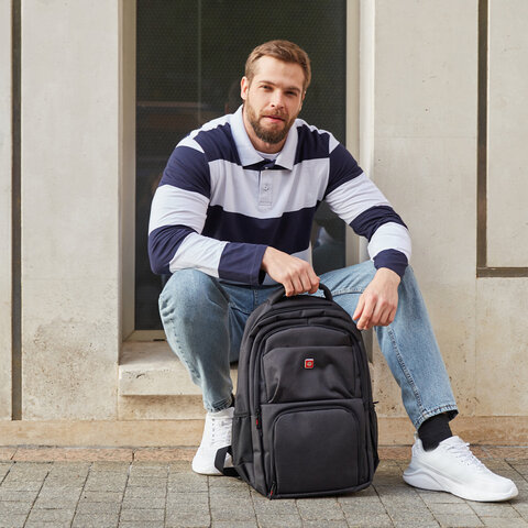 Рюкзак GERMANIUM UPGRADE универc, 2 отд., отд. для ноутбука, USB-порт, UP-4, черн, 47х31х19см,271668