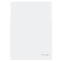 Папка-уголок А4, прозрачная, 0,10 мм, BRAUBERG EXTRA, 271698