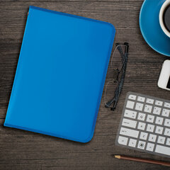 Папка для документов и тетрадей на молнии пластиковая BRAUBERG А4, 320&times;230 мм, синяя, 271715