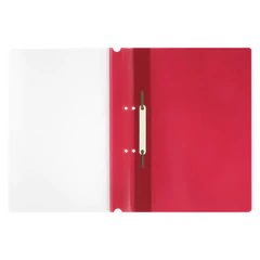 Скоросшиватель пластиковый с перфорацией STAFF, А4, 100/<wbr/>120 мкм, красный, 271718