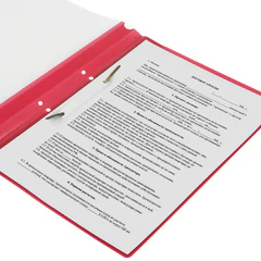 Скоросшиватель пластиковый с перфорацией STAFF, А4, 100/<wbr/>120 мкм, красный, 271718