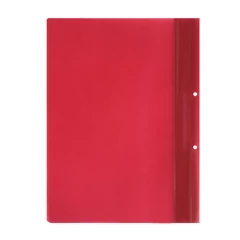 Скоросшиватель пластиковый с перфорацией STAFF, А4, 100/<wbr/>120 мкм, красный, 271718