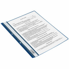 Скоросшиватель пластиковый с перфорацией STAFF, А4, 100/<wbr/>120 мкм, синий, 271719