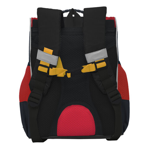 Ранец GRIZZLY анатомическая спинка, с мешком для обуви, для мальчиков, "ASTRONAUT", 33х25х13 см, RAm-385-6/1