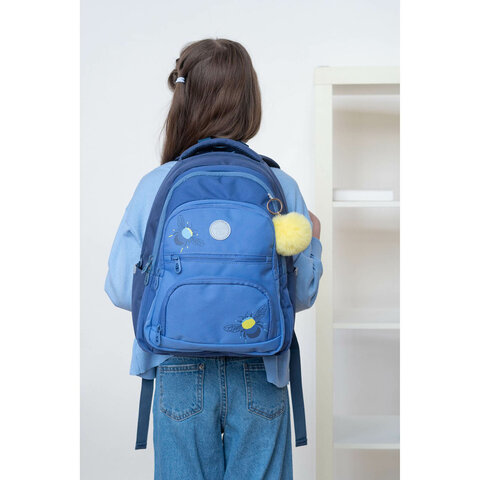 Рюкзак GRIZZLY школьный, анатомическая спинка, 2 отделения, для девушек, "FLY", 39х30х20 см, RG-262-1/3