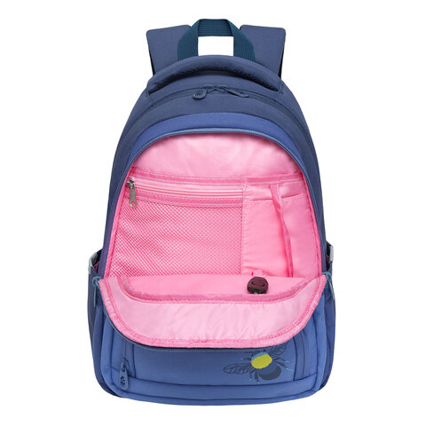 Рюкзак GRIZZLY школьный, анатомическая спинка, 2 отделения, для девушек, "FLY", 39х30х20 см, RG-262-1/3