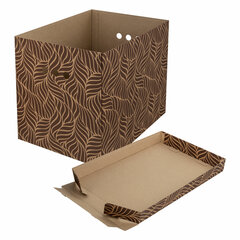 Короб для хранения из плотного микрогофрокартона 380&times;280&times;315 мм, КОМПЛЕКТ 3 шт., BRAUBERG HOME &laquo;Узор&raquo;, 271824