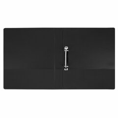 Папка на 2 кольцах, ПРОЧНАЯ, картон/<wbr/>ПВХ, BRAUBERG &laquo;Office&raquo;, ЧЕРНАЯ, 35 мм, до 180 листов, 271844