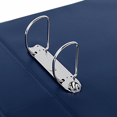 Папка на 2 кольцах, ПРОЧНАЯ, картон/<wbr/>ПВХ, BRAUBERG &laquo;Office&raquo;, СИНЯЯ, 75 мм, до 500 листов, 271845