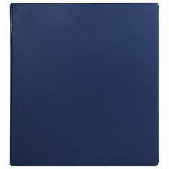 Папка на 2 кольцах, ПРОЧНАЯ, картон/<wbr/>ПВХ, BRAUBERG &laquo;Office&raquo;, СИНЯЯ, 75 мм, до 500 листов, 271845