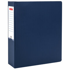 Изображение товара Папка на 2 кольцах, ПРОЧНАЯ, картон/ПВХ, BRAUBERG «Office», СИНЯЯ, 75 мм, до 500 листов, 271845