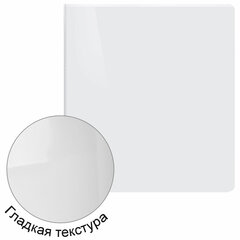 Папка ПАНОРАМА на 4 кольцах, ПРОЧНАЯ, картон/<wbr/>ПВХ, BRAUBERG &laquo;Office&raquo;, БЕЛАЯ, 75 мм, до 500 листов, 271853