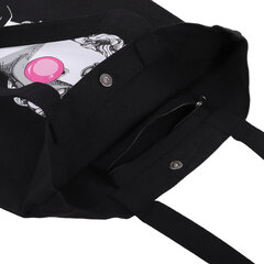 Сумка шоппер BRAUBERG PREMIUM, канвас, 40&times;35 см, на кнопке, карман, черный, &laquo;Aphrodite&raquo;, 271904