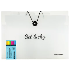 Папка-органайзер на резинке 8 отделений, BRAUBERG &laquo;Glassy&raquo;, А4, прозрачная, 271928