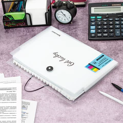 Папка-органайзер на резинке 8 отделений, BRAUBERG &laquo;Glassy&raquo;, А4, прозрачная, 271928