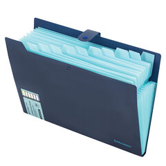 Изображение товара Папка-органайзер на кнопке 12 отделений, BRAUBERG «Extra», А4, синяя с голубым, 271933