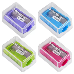 Точилка BRAUBERG KIDS &laquo;MINI&raquo;, с контейнером, пластиковая, пастельные цвета ассорти, 271944