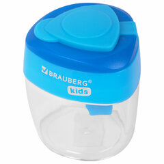 Точилка BRAUBERG KIDS &laquo;MAXI&raquo;, 2 отверстия, с большим контейнером, трехгранный корпус, цвета ассорти, 271945
