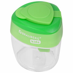 Точилка BRAUBERG KIDS &laquo;MAXI&raquo;, 2 отверстия, с большим контейнером, трехгранный корпус, цвета ассорти, 271945
