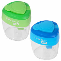 Точилки BRAUBERG KIDS &laquo;MAXI&raquo;, 2 ШТУКИ, 2 отверстия, с большим контейнером, трехгранный корпус, цвета ассорти, блистер, 271947