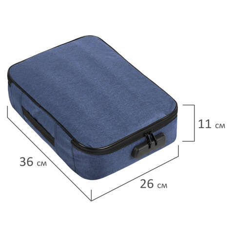 Папка-органайзер для документов с кодовым замком СИНИЙ ВОДОНЕПРОНИЦАЕМЫЙ А4, BRAUBERG DOCS, 271961 - фото 10