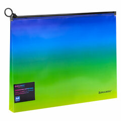 Изображение товара Папка-конверт расширяющаяся на молнии BRAUBERG Grade А4 до 300 листов зеленоголубой градиент