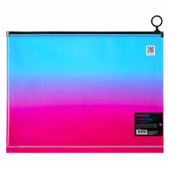 Папка-конверт расширяющаяся на молнии BRAUBERG &laquo;Grade&raquo;, А4, до 300 листов, розово-голубой градиент, 0,18 мм, 271967