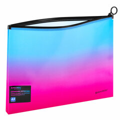 Папка-конверт расширяющаяся на молнии BRAUBERG &laquo;Grade&raquo;, А4, до 300 листов, розово-голубой градиент, 0,18 мм, 271967