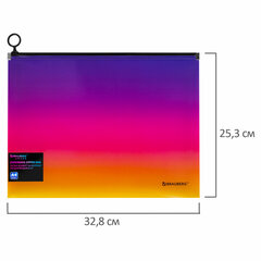 Папка-конверт расширяющаяся на молнии BRAUBERG &laquo;Grade&raquo;, А4, до 300 листов, желто-розовый градиент 0,18 мм, 271968
